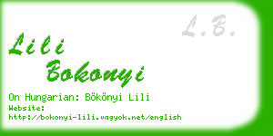 lili bokonyi business card